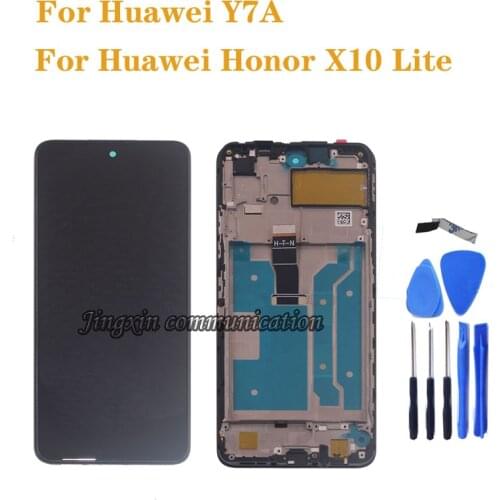 6.67" high quality display For Honor X10 lite Display Touch Screen Digitizer Assembly for HUAWEI Y7A LCD glass screen Repair kit