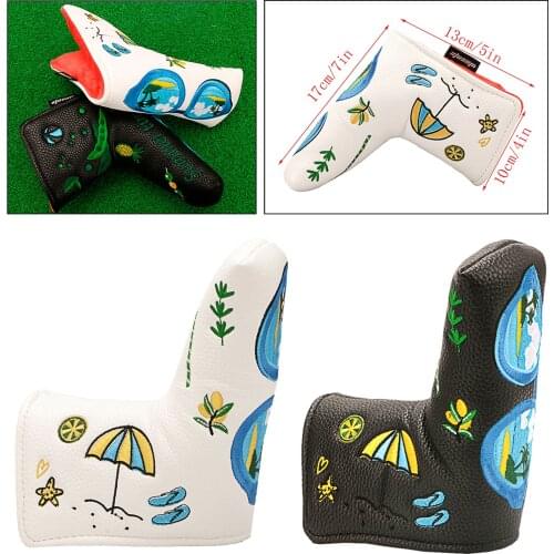Premium Sport Golf Putter Head Cover Headcovers Magnetic Closure Embroidery PU Leather Golf Club Head Cover