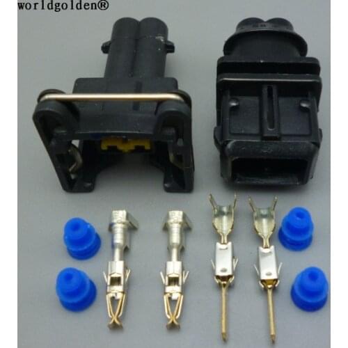 Worldgolden 1set 3.5mm 2 Pin Female And Male Automotive Car Engine Fuel Injector Connector Oil Sensor Plug Automotive Socket 5.0