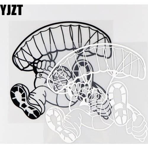 YJZT 16X15.6CM Paraglider Skydiving Sport Ultimate Skydiving Vinyl Car Stickers Decals Black / Silver 10A-0071