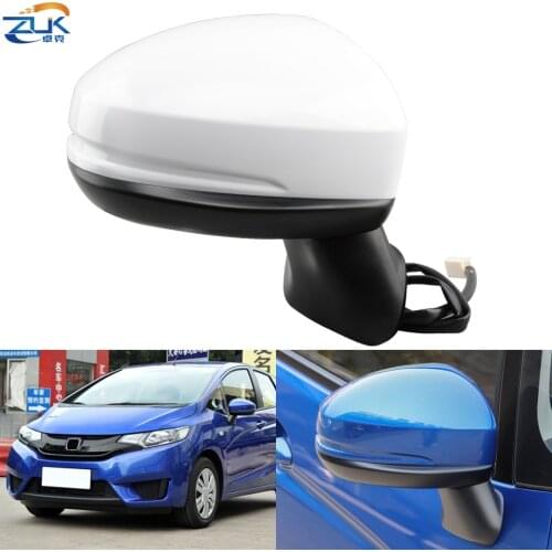 ZUK For HONDA Fit Jazz GK5 2015-2020 Car Exterior Door Rearview Mirror Assy Side Mirror 3-PINS Without Turn Signal Lamp