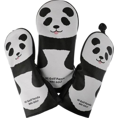 3pcs Printed Panda Golf Clubs Head Covers Set Headcover Drivers Fairway Protective Covers FK88
