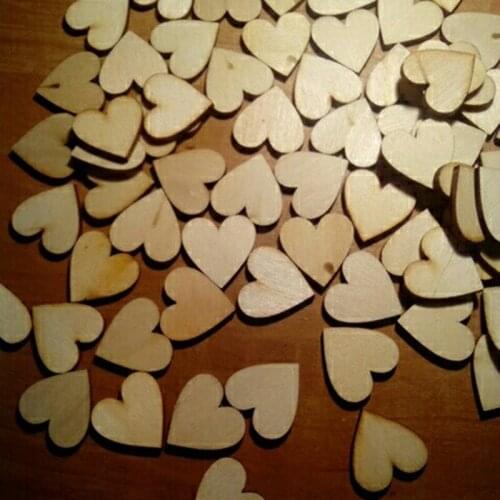 Cute Diy Wooden Heart Decoration Home Garden Wedding Birthday Party DIY Decorations Crafts Supplies 50pcs