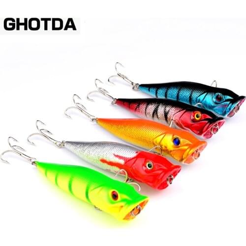 9.5cm 12g Popper Fishing Lure Wobbler Hard Bait Treble Hooks Carp Fishing Isca Artificial Fly Fishing Lures Pesca Fishing Tackle