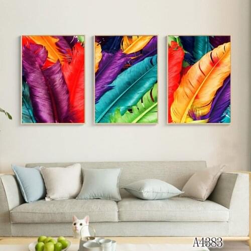 Diamond Painting 5d Living Room Feather Diamond Embroidery Cross Stitch Kit Home Decoration Mosaic Painting Christmas Gift