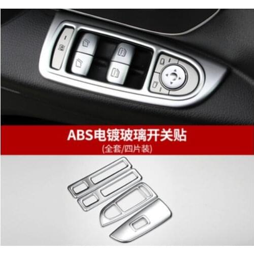 For Mercedes-Benz VITO 2016 Interior Window Lifter Switch Buttons Panel Trim Strip ABS Accessories Chrome Plate Stickers 2pcs