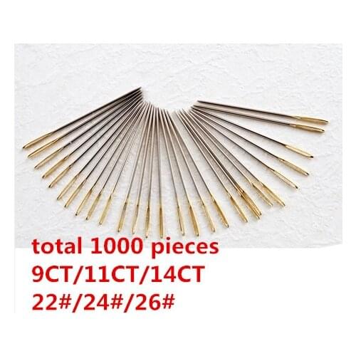 Embroidery Needle Hot Sell 1 Lot=1000 Pieces Cross Stitch 9CT 11CT 14CT Needle Top Grade Wholesale