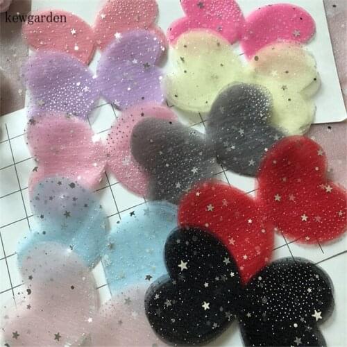 Kewgarden DIY Hairbow Headband Gauze Fabric Accessories Handmade Hair Bowknot DIY Craft Supplies 8*12cm 30Pcs / Set