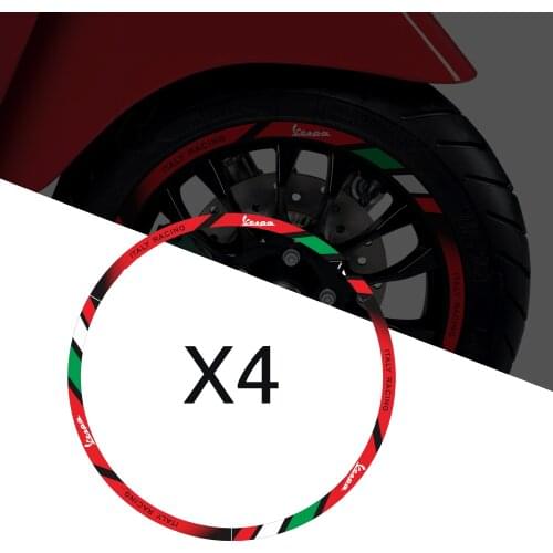 Motorcycle Wheel Reflective Sticker Kit Case for Vespa GTS GTV Sprint 12 Inch Rim