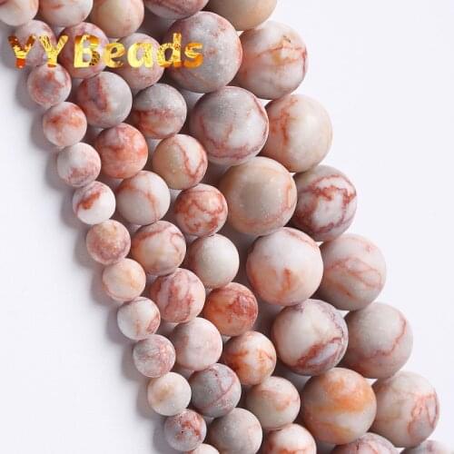 Matte Natural Red Web Jaspers Beads Spider Picasso Jaspers Round Beads For Jewelry Making DIY Bracelet Anklets 15" 4 6 8 10 12mm