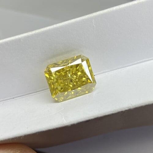 Meisidian Radiant Cut 9x11mm 5 CTS Newest Vivid Fancy Yellow Moissanite Diamond Pirce Per Carat For Ring