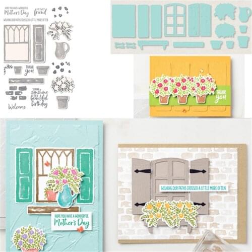 Welcome Windows Metal Cutting Dies and Stamps Decoration Letters for Scrapbooking Craft Stencil DIY Album Template Decor Model