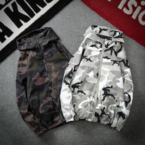 Camouflage Jacket Men Windbreaker 2020 Autumn Fashion Jacket Mens Hooded Casual Jackets Male Coat Men Coat Outwear 15 colors