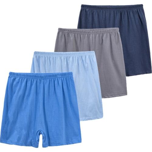 Men Boxers Shorts Underwear Mens Home Underpants Breathable Solid Boxer Cuecas Cotton Soft Loose Male Panties Homme For Daddy