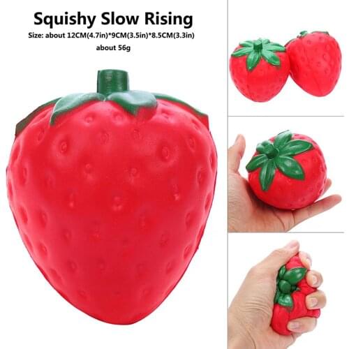 New Jumbo Strawberry Squishy Simulation Fruit PU Slow Rising Cream Scented Soft Squeeze Toy Stress Relief for Kid Funny Gift