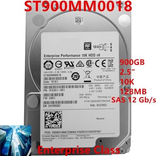 New Original HDD For Seagate 900GB 2.5" SAS 12 Gb/s 128MB 10K For Internal Hard Drive For Enterprise Class HDD For ST900MM0018