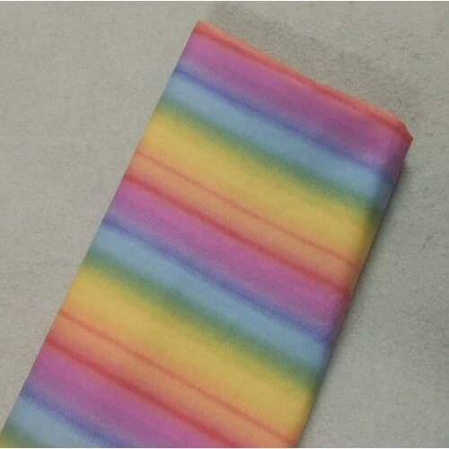 Garceful Plain Rainbow Color Colorful Stipe Printed Cotton Fabric 50x105cm Stripe Fabric Patchwork Cloth Bag Party Home Decor