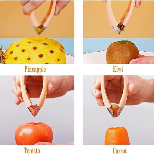 Pineapple Tweezers Peeling Clips Fruit Knife Core Puncher Eye-digging Tweezers For Strawberry Tomato Pineapple sharp blade