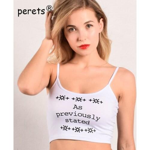 Sexy Women Crop Tops 2020 Fashion New Flower Letter Print Strap Tank Tops Cotton Slim Halter Shirt White Top Vest Camisole