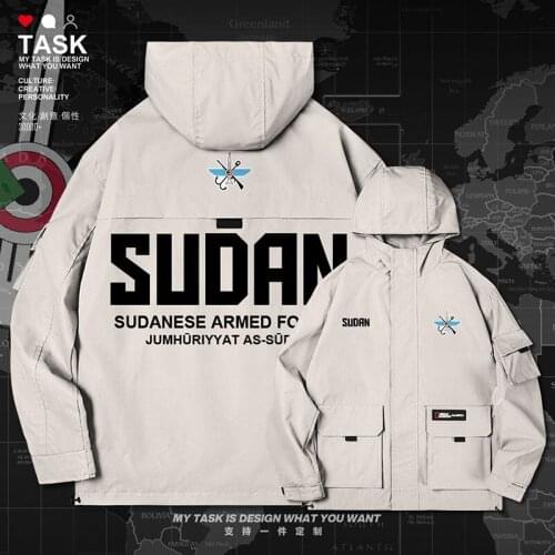 North Sudan Sudanese SDN men jacket hooded Land Force logo army fan for men trench coat men Military mens top autumn clothes