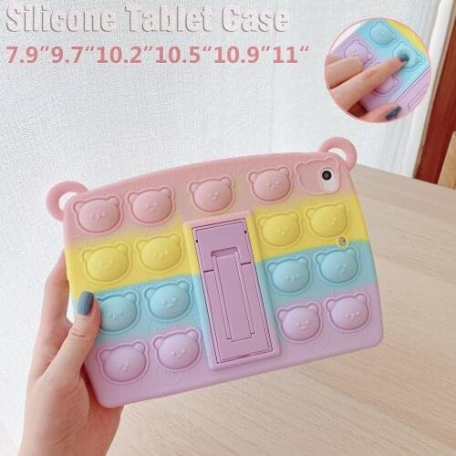 Case For iPad 5th 6th 9.7 2017 2018 / 7th 8th Gen 10.2 inch Cartoon Kids Safe Cover For iPad Air 4 3 2 Mini 3 4 5 Silicon Funda