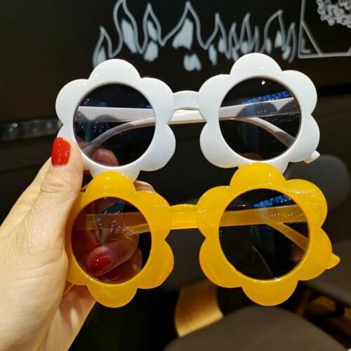 NEW Vintage Children Sunglasses Kids Pink Shades Round Glasses Baby Fashion Cute Flower Sun Glasses Boys Girls Eyewear Oculos