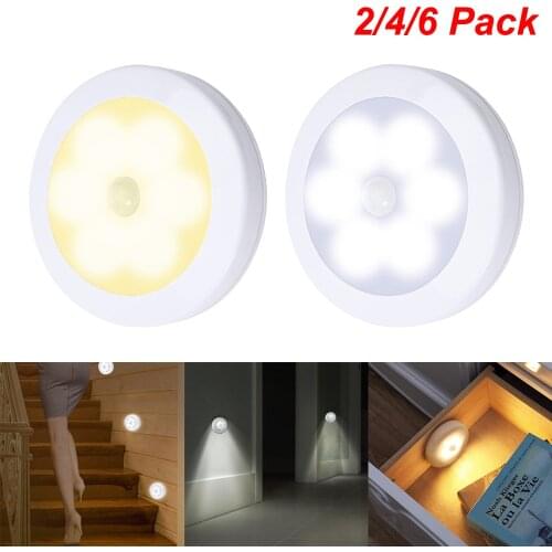 Motion Sensor LED Wall Light PIR Wireless Under Cabinet Lamp Battery Powered Closet Night Light Bedroom Decor Indoor Lighting