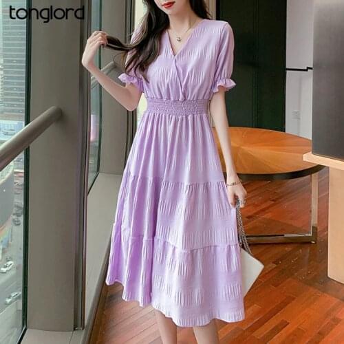Tonglord Solid Summer Dresses