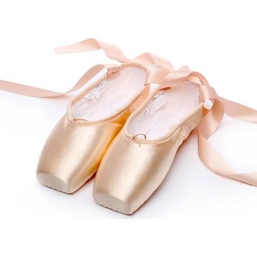 Pointe shoes dance ballet flat shoes women ballet shoes satin pointe ballet shoes ballerina silicon toe pads canvas dance shoes