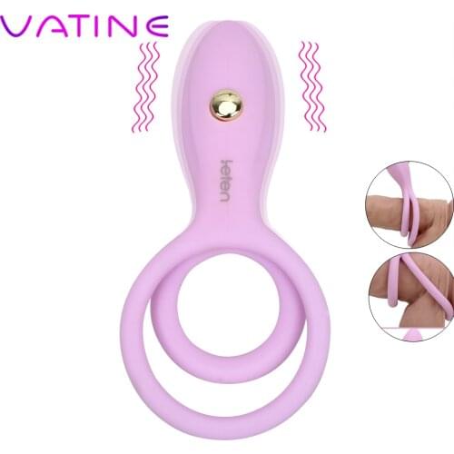 VATINE Silicone Penis Rings Vibrator Sex Toys for Men Male Masturbation Clitoris Stimulation Delay Ejaculation