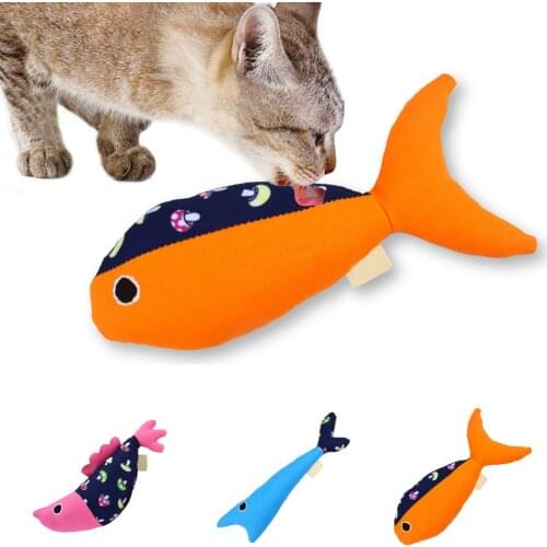 1PCS Pet Toy Creative Cute Fish Shape Bite-resistant Pet Bite Toy Pet Squeaky Toy Catnip Toy Interactive Funny Toys for Pet Cat