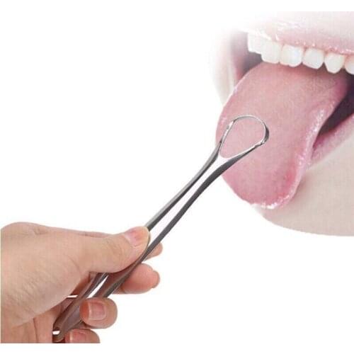 1pcs Stainless Steel Tongue Scraper Simple and Fast Oral Tongue Cleaner Medical Mouth Brush Reusable Fresh Breath Maker