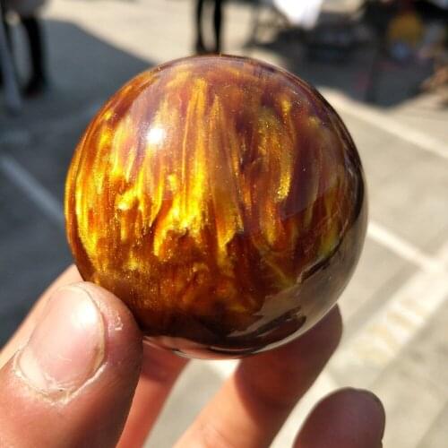 50MM GOLD SEA WILLOW CORAL SPHERE BALL ORB SPECIMEN healing