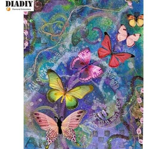 Full Square&round drill 5D DIY Diamond embroidery Colorful Butterfly Diamond Painting Cross Stitch Rhinestone Mosaic decor gift