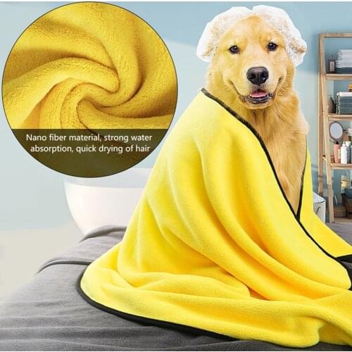 Pet Towel Bath Absorbent Towel Clean Up Fiber Dogs Cats Bath Towels Quick-drying Thick Dry Hair Home Cleaning Car Wiping Towels