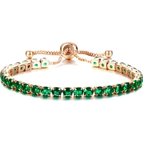 Sparkling Bracelet Women Fashion Bangles CZ Bracelets Engagement Wedding Adjustable Chain Link Tennis Bracelet Jewelry Gift