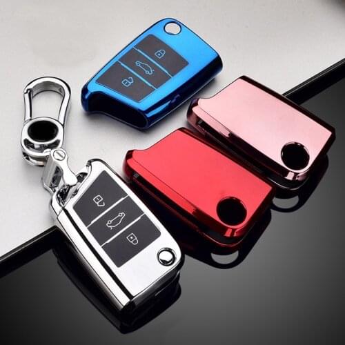 Wear-resistant New Soft TPU Car Key Case Cover For Volkswagen VW Golf 7 mk7 Seat Ibiza Leon FR 2 Altea Aztec For Skoda Octavia