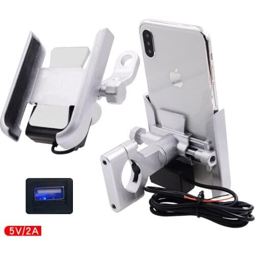 2019 Motorcycle Phone Holder With USB Power Charger Mobile Cell Phone Mount Motorbike Mountain Bike Holder Moto Accessories dfdf