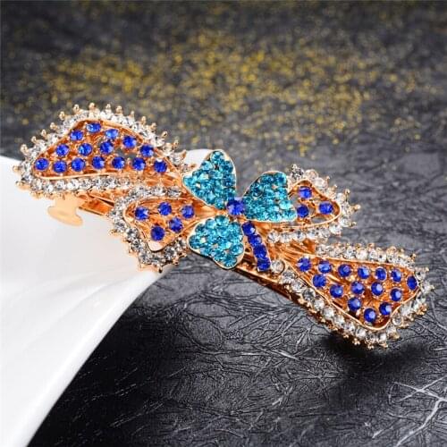 Beautiful Colorful Rhinestone Crystal Flowers Barrettes Hair Jewelry Large Hair Clips Wedding Hair Accessories Hairpin Ornaments