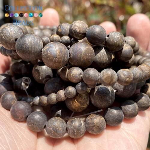 Natural Stone Matte Bronze Agates Round Loose Spacer Beads For Jewelry Making 4-10 MM DIY Bracelets Accessories Wholesale 15"