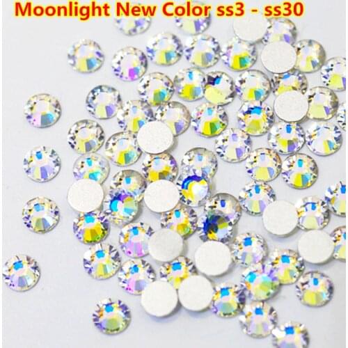 New Hot 2028 SS3-SS30 Crystal Moonlight Glass Strass Non Hotfix Rhinestone Non Hot Fix Rhinestone Glitter nail cristal swarovsky