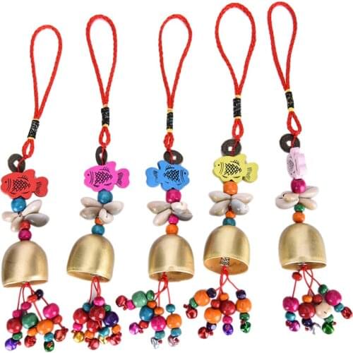 1PCS Outdoor Living Hanging Decoration Retro Copper Bell Mobile Wind Chime Home Yard Home Garden