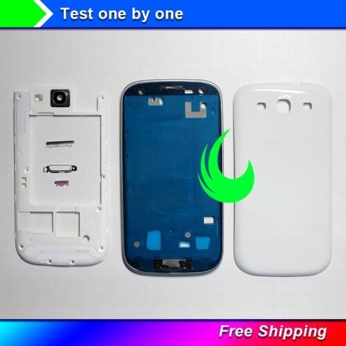 Full Housing for Samsung Galaxy S3 i9300 i9305 i9300i/i9308i T999/i747 Front Frame+Middle Frame+Battery Cover+Buttons