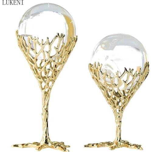 Nordic Light Luxury Desktop Crystal Ball Ornaments High-end Office Coffee Table Creative Furnishings Porch Study Home Accessorie