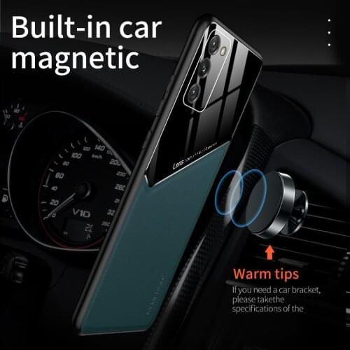 Luxury Silicone Car Magnetic Holder Phone Case For Samsung Galaxy Note 20 10 S21 S20 S10 A51 Ultra-thin Leather Protection Cover