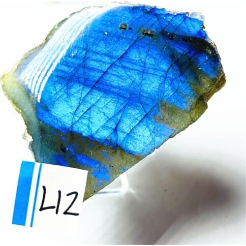 Blue Rings Labradorite Natural Crystal Energy Stone Healing Mineral Specimen Collection