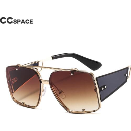 46393 Metal Frame Square Sunglasses Luxury Men Women Fashion Shades UV400 Vintage Glasses