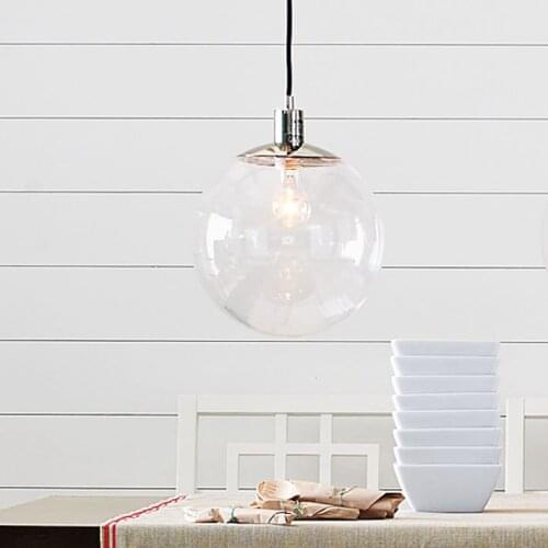 Modern brief fashion transparent clear glass ball restaurant lamp bar pendant lights personalized single lamps dia20cm,25cm,30cm