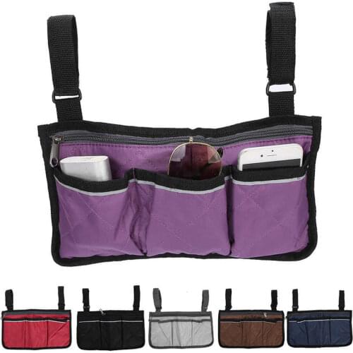6 Colors Wheelchair Bag Pouch Pockets Large Capacity Hanging Bag Storage Organizer Armrest Pouch Handy Bag