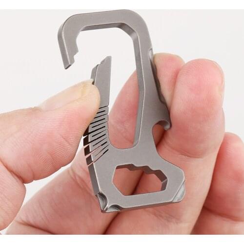 Real Titanium Multifunction Keychain Durable Outdoor Carbine Car Key Chain Screwdriver Wrench EDC for Key Ring Holder Best Gift